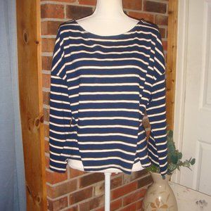 a.n.a Boat Neck Striped Top XXL